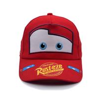Hat Car Children Cartoon Baseball Cap Street Visor Spring And Autumn Boys And Girls Cap 52-54cm head circumference raudona