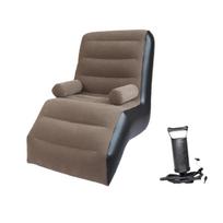 Inflatable Sofa Chair Lazy Sofa Ergonomic Lightweight Leisure Chair Flocking Sofa Lounge Sofa for Indoor Gaming Home Bedroom pink