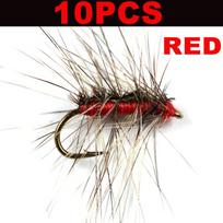 10 vnt. Nr. 12 Crackleback Gnat Fly upėtakių žvejyba sausomis muselėmis raudona