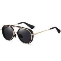 Punk Fashion Round Metal Frame Polarized Sunglasses Classic Design Outdoor Fishing Sunscreen Anti Glare Sunshade Sun Glasses blue