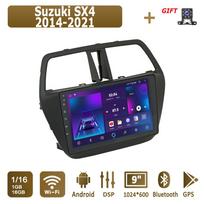 Android Carplay Car Radio For Suzuki SX4 2014-2021 Multimedia Player Head Unit Stereo GPS Navigation BT WIFI 4+64GB 1+16GB