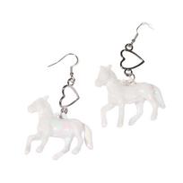 Sweet Unicorns Ponies Earrings Colorful Acrylic Animal Heart Dangle Earrings Accessory Student Fashion Ear Jewelry balta
