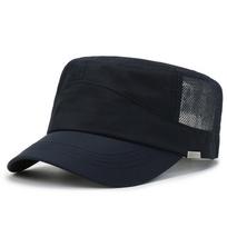Flat top hat men's net hat outdoor quick drying summer new hat men's sun spring and autumn cool hat duck tongue summer Adjustable tamsiai mėlyna