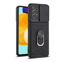 Dėklas Samsung Galaxy A52 5G su magnetiniu piršto žiedo laikikliu, šarvuotas dangtelis Samsung A52 A72 A 72 52 S A52S SM-A525F/DS dėklams For Galaxy A52 5g juoda