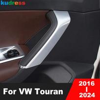 For Volkswagen VW Touran 2016-    2024 Matte Car ide Inner Door Armrest Panel Cover Trim Interior Accessories