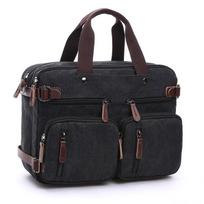 Hot Canvas Leather Travel Handbag Luggage Duffel Travel Tote Multifunction Shoulder Strap Bag juoda