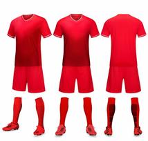 Soccer Uniform Set Adult Children Soccer Training Uniform Team Uniform Size 20 (height 110-120) raudona