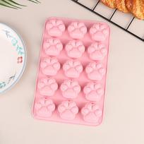 Food-Grade Silicone Chocolate Mold 15 Cells Cat Paw Pudding Mould Baking Cake Molds  Kitchen Tools mėlyna