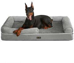 Songmics Šuns guolis, ortopedinė sofa, 122x85x20 cm, pilka