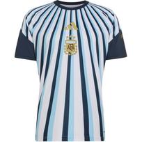 Adidas Argentinos 26-osios namų prieš rungtynes megztas plono kirpimo trumpomis rankovėmis futbolo marškinėlis vyriški viršutiniai drabužiai JY9530 M