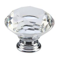 Radiant 30mm Crystal Glass Pull Handle For Decorative Furniture And Home Accents