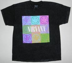 Nirvana Purple Acid Wash Nevermind Smiley Grunge Band Tee Shirt New S