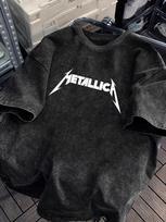 Retro skalbta Heavy Metal Grupės Spausdinimas 100% Medvilnė Vyriški Moteriški Marškinėliai Vasara Ruduo Kasdienybė Lauko Sportas Laisvalaikio Gatvės Trumpomis Rankovėmis S įvairiaspalvis