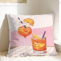 Aperols Spritz Pagalvės užvalkalas Madingas Pagalvės užvalkalas Patogūs Pagalvių užvalkalai Sofai, Automobiliui, Namų dekoravimui Peach skin 18*18(CM)-1Pcs