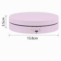 3 Speeds Jewelry Rotating Turntable Mirror Surface Jewelry Holder 360 Degree Turntable Mini Motorized rožinė