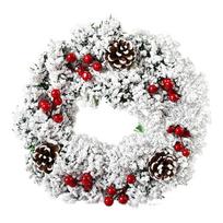 Lovely Pine Decoration Christmas Wreath With Striking White Ornaments Perfect For Seasonal Celebrations E