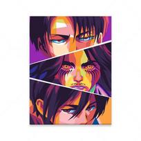 Medžio Rėmas Sienos Dailė Attack On Titan Drobės Tapyba HD Spausdinti Japonų Anime Paveikslai Namų Dekoro Plakatas Svetainei Modulinis Su Rėmu 15*20cm(with frame)