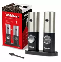 Prieskonių malūnėlis Webber MŁYNEK DO PIEPRZU I SOLI ELEKTRYCZNY na BATERIE MŁYNEK DO SOLI 2 SZT WEBBER