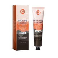 Facial Body Sunscreen SPF 30+ Anti Sun Protection Effectively Lightweight Moisturizer Waterproof Refreshing Oil Control Sunblock 1PC brown