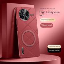 For Xiaomi POCO F7 Pro Case Hard PU Leather With Ring Sand Protective Back Cover Case For Xioami POCO F7 Ultra F7Pro Phone Shell For POCO F7 Pro raudona