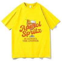 Aperol Spritz Is Always The Answer Tshirt 2025 Funny Men/Women Clothing Harajuku Tshirt Unisex Vintage Cotton Tops Streetwear S