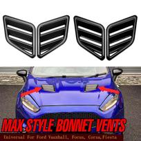 Max Style ABS Plastiko Variklio Dangčio Angos Universalios Ford, Vauxhall, Focus RS, Corsa, Fiesta Priekinio Buferio Dangčio Angos Lipdukas Glossy Black