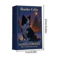 2025 Christmas Advent 24 Days Dog Pendants 2D Acrylic Decor Countdown Calendar Holiday Ornament for Dog Lovers Home Decorators 24pcs