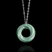 Premium Jade Mobius Strip Pendant for Men and Women Includes Titanium Steel Chain