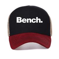 Bench Printed baseball cap Men's Summer Fashionable Casual Sports hat Breathable mesh sun hat adjustable cool Trucker hats Adjustable raudona