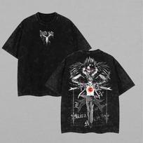 Yagami Light Ryuk Death Note Clothing Unisex Short Sleeve Unisexga Tshirts Vintage Washed T Shirt Casual Cotton Tee Harajuku Tshirt S