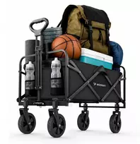 Vežimėlis Wozinsky WZP-80 paplūdimio, turistinis, sodo, patvarus, iki 80 kg - juoda