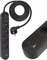 Prailgintuvas 4 lizdai + USB A + USB C Art FU915 3 m juodas