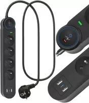 Extension cord 4 sockets + 2 x USB A + USB C Art FU810 1,5 m juodas