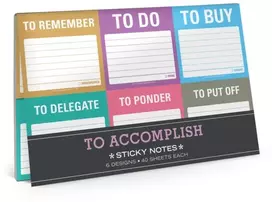 KNYGA Knock Knock Knock Knock Knock To Accomplish Sticky Note Packet