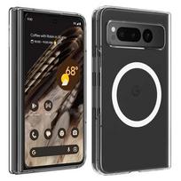 For Magsafe Wireless Charging Case For Google Pixel 9 Pro Fold Pixel Fold Acrylic Transparent Hard Shockproof Protection Cover for Pixel 9 Pro Fold gryna