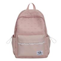 Student Schoolbag Solid Color Backpack Lightweight Backpack juoda