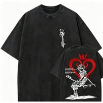 Kingdom Hearts Sora Anime Lover Washed T-shirt Year Round Clothing High Quality Personality Clothes Plus Size Unisex New Model Couples Tee S įvairiaspalvis