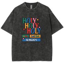 Holly raidėmis marginti grynos medvilnės moteriški marškinėliai, skalauti džinsiniai, oversized, porai, pusės rankovių, laisvalaikio, minimalistiniai, retro viršutinė dalis S įvairiaspalvis