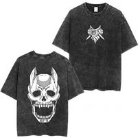 Anime Jojo Bizarre Adventure STEEL RUN Manga Vintage Acid Washed T Shirts Men Women Clothing Casual Short SLeeves T-shirts L260527 S įvairiaspalvis