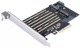 „Orico PDM2 PCI-E 3.0 x4“ išplėtimo plokštė, skirta M.2 NVMe ir SATA diskams - Juodas