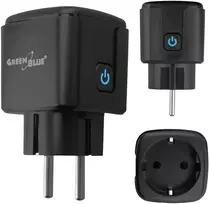 „GreenBlue“ nuotolinio valdymo „WiFi“ lizdas, „Android“ / „iOS“ / „Alexa“ / „Google Home“, laikmatis, vatmetras, maks. 16 A / 3840 W, GB735 B