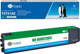 Rak G&G G&G su F6T81AE, cyan, 7000s, NH- R00973XLC, HP PageWide Pro 452, Pro 477 suderinamas rašalas