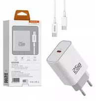 Įkroviklis Somostel Tinklo įkroviklis Somostel 25W PD + USB-C - USB-C kabelis 1m balta TTT