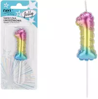 Gimtadienio žvakutė Jelly 1, 6.5 x 1 x 16, 72025, RAVI Decor