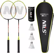 NRZ204-1 ALIUMINIO BADMINTONO RAKETĖS + 3 PLUNKSNINĖS LAUKELĖS + NILS UŽDANGALAS