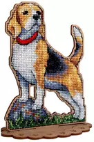 MP Studia Kryželių siuvinėjimo rinkinys ant medžio „Biglis“ 15×12 cm su stovu