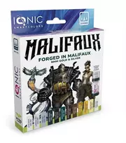 Ionic Smart Colors IONIC akrilinių dažų rinkinys miniatiūroms NMM auksui ir sidabrui Malifaux