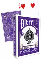 Bicycle Rider Back violetinė kortų kaladė pokeriui ir magijai, gaff kortos