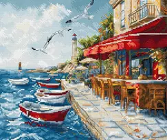 Letistitch Kryželiu siuvinėjimo rinkinys „Uosto gaiva“ 24×20 cm, 58 spalvų