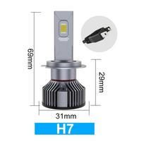 2vnt 140W H7 LED priekiniai žibintai Canbus H1 H8 H11 H4 led lemputės CSP 3570 lustai 9005 HB3 9006 HB4 9012 Hir2 35000LM automatinė turbo lempa 6000K 12V 24V H7